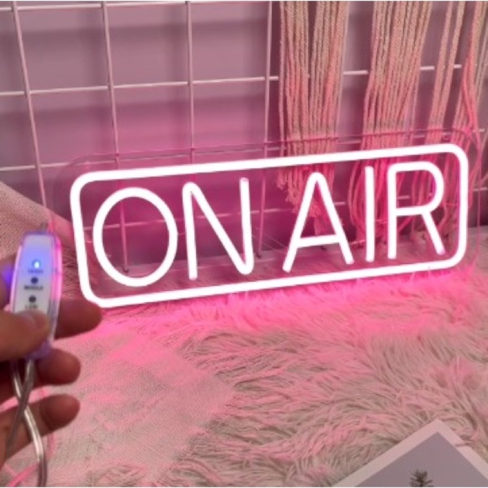 Neon "ON AIR" LED Sign - Pink Glow